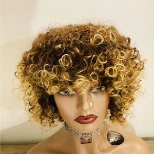 Clearance Curly wigs with bangs 
For woman synthetic synthetic cheap wigs